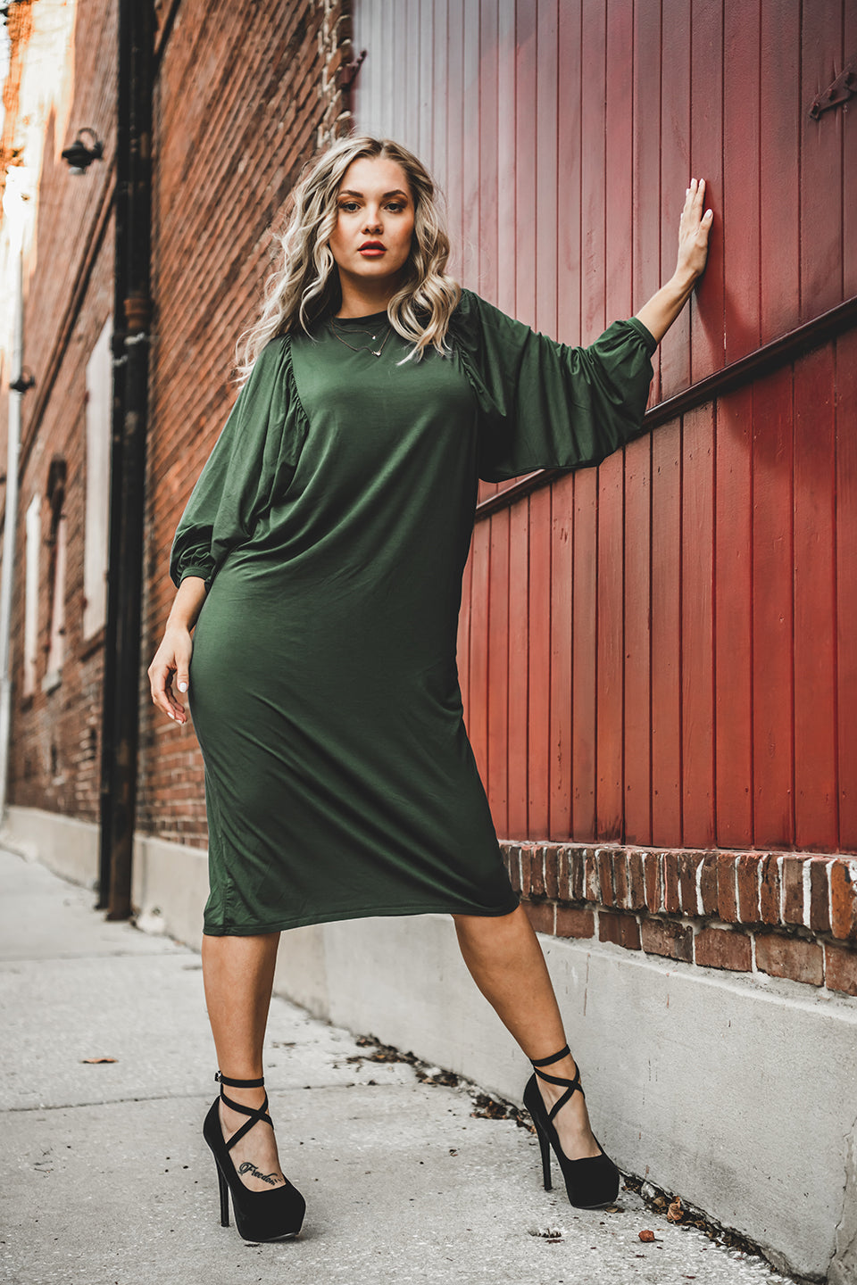 Emica Dress (Viscose) Pine Green