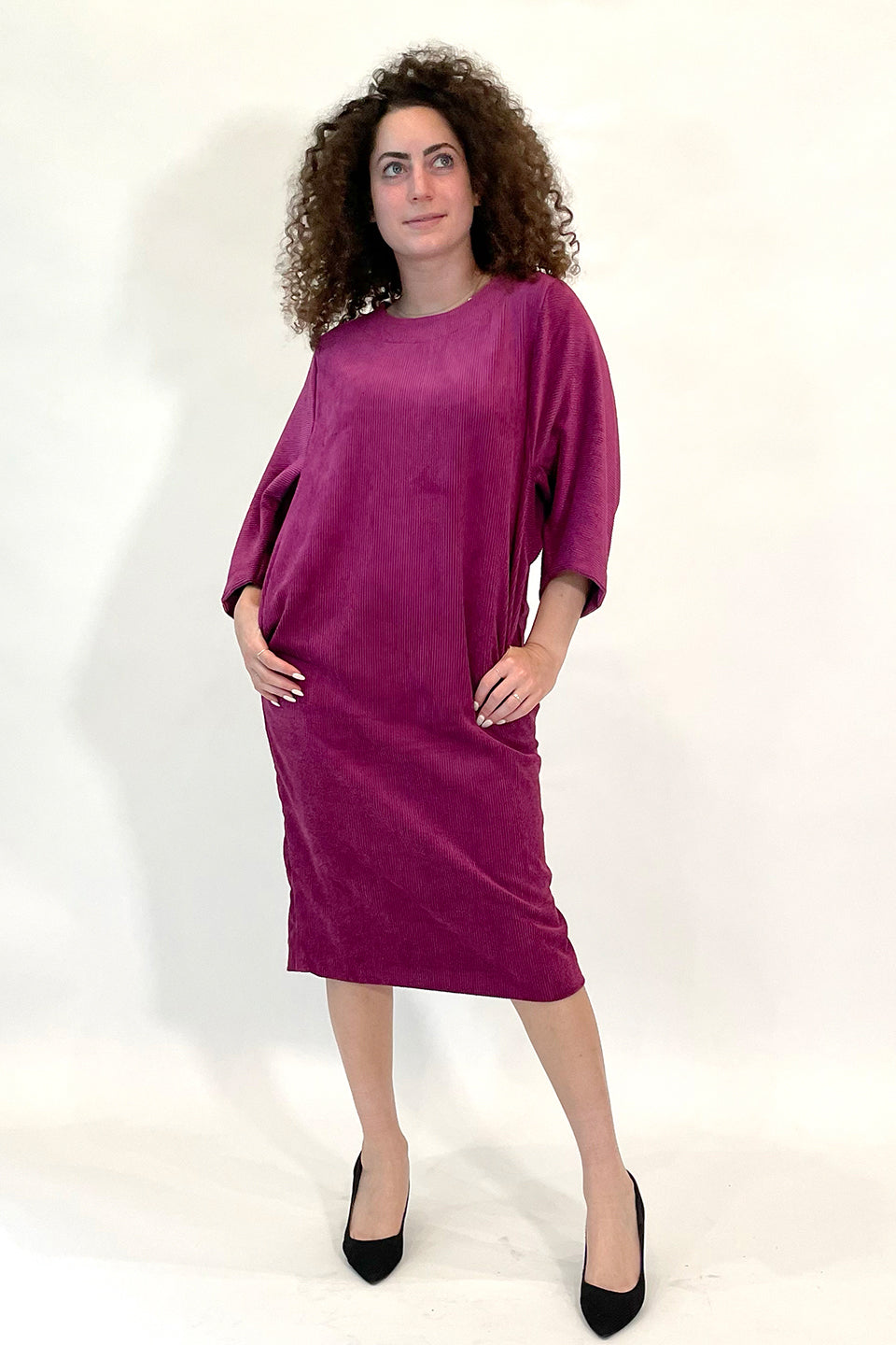 Hoshi Dress Corduroy - Magenta