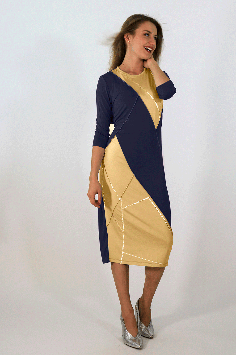 Boho Stitched In Navy Camel