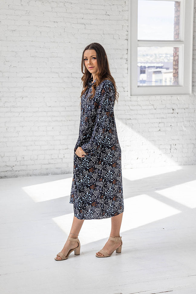 Saori Floral Shirt Dress