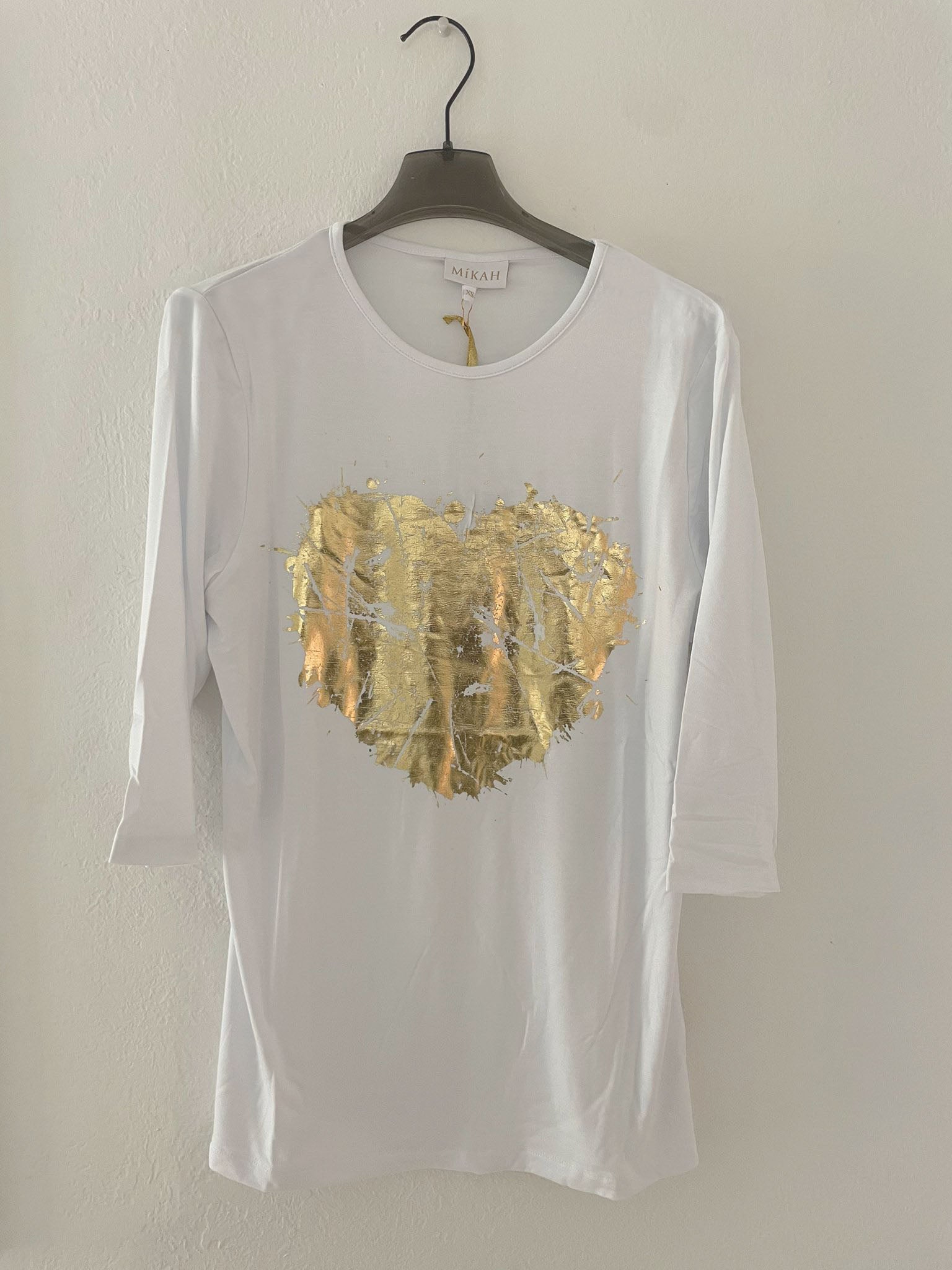 Golden Heart Tee in White